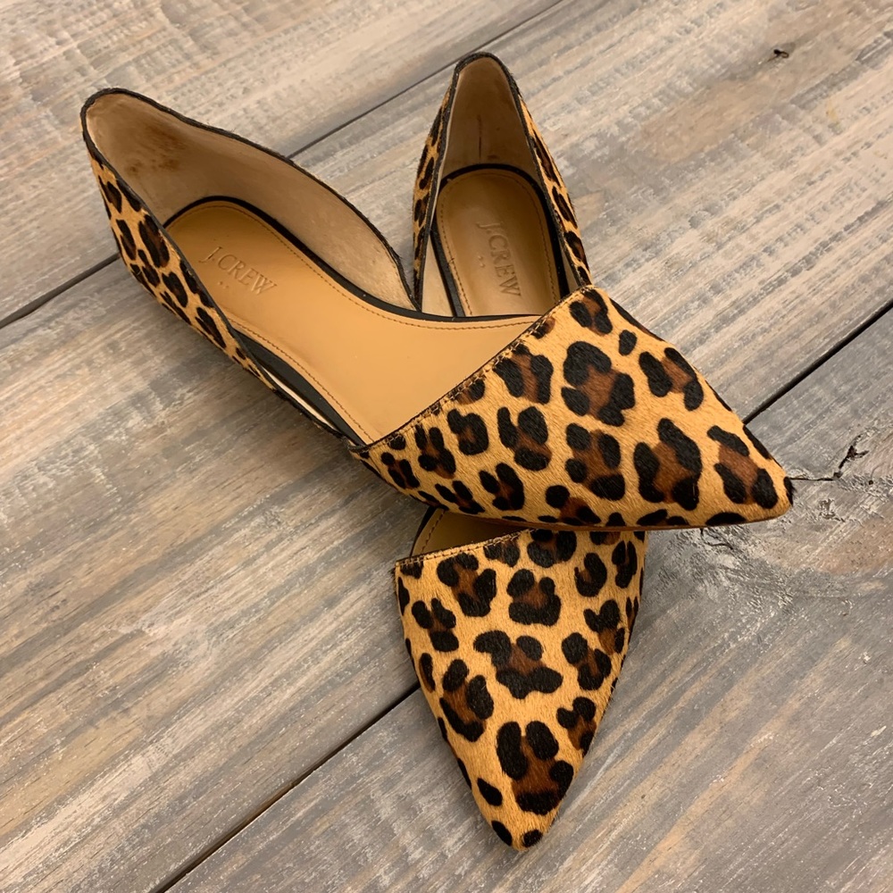J. Crew | Zoe Leopard Calf Hair D’Orsay Flats